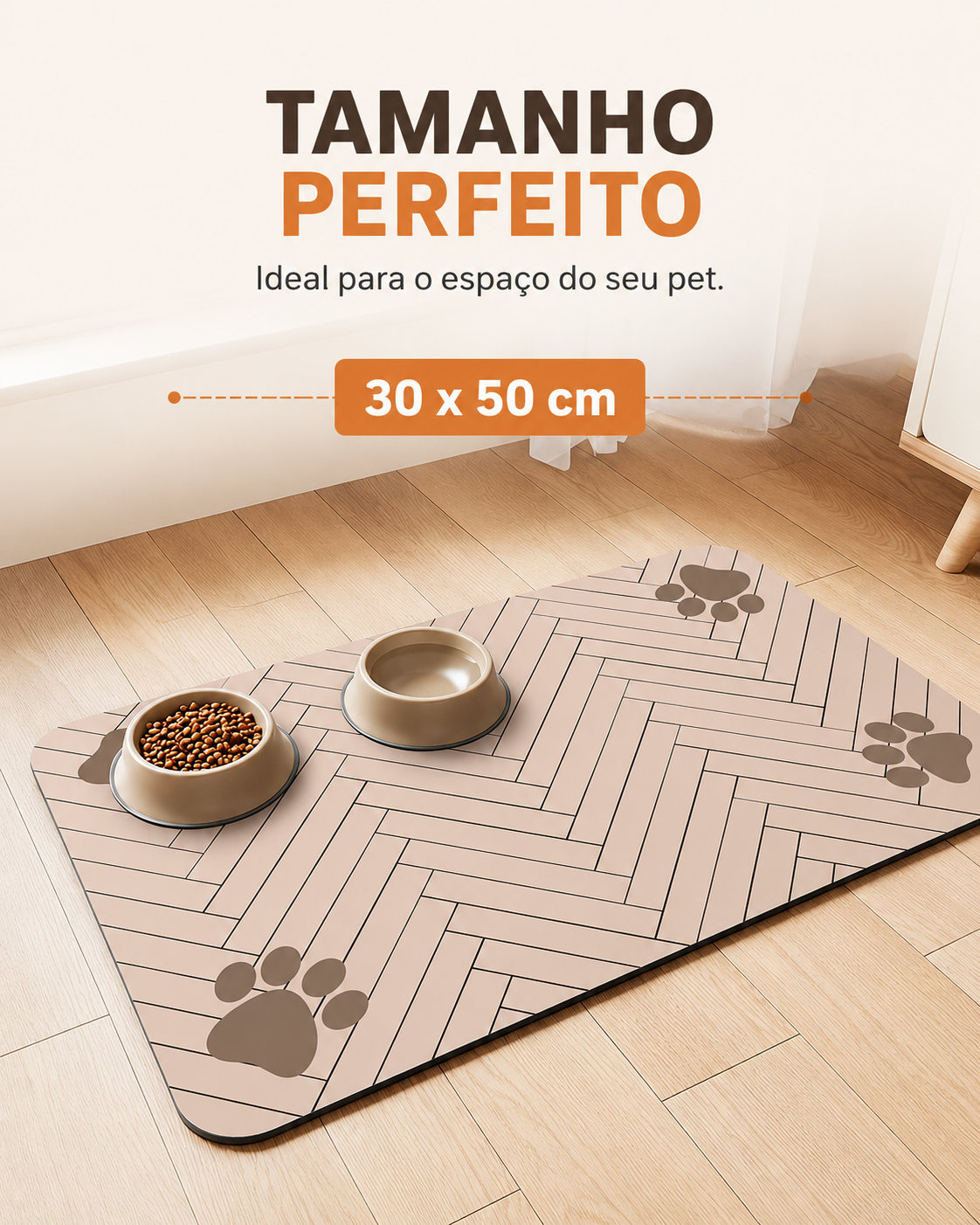 Tapete Impermeável para Comedouro e Bebedouro de Pets